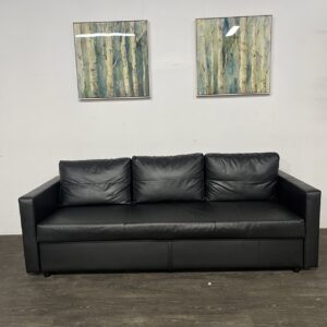 Black Leather Pullout Sofa