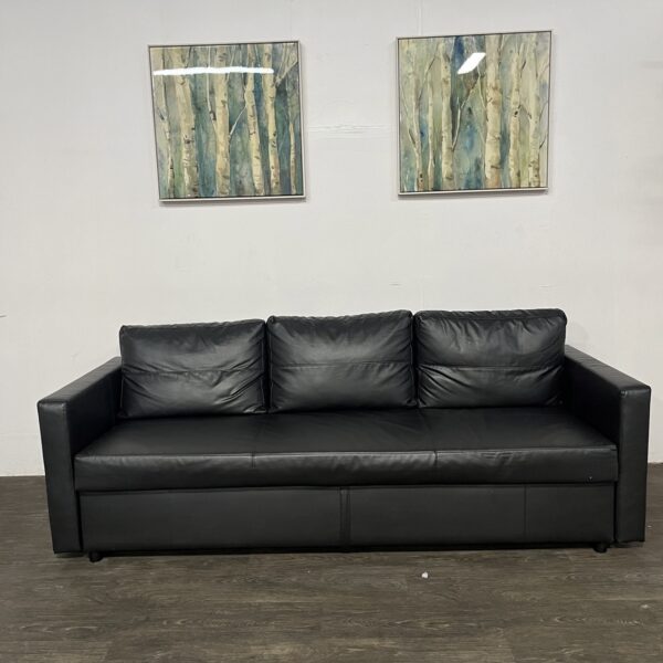 Black Leather Pullout Sofa