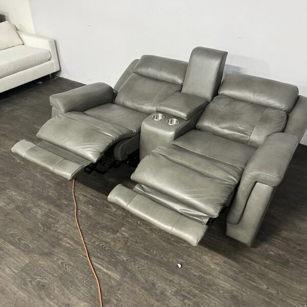 Leather Power Recliner Loveseat - Image 2