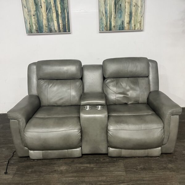 Leather Power Recliner Loveseat