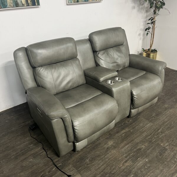 Leather Power Recliner Loveseat - Image 3