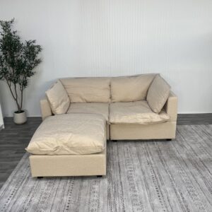 Albany Park Kova Sofa 86" + Ottoman in Beige