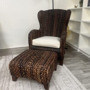 Pottery Barn Wicker Chair + Ottoman