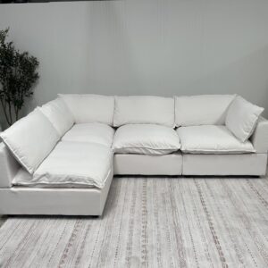 Albany Park Kova 122" L Shaped Sectional - White Sunbrella