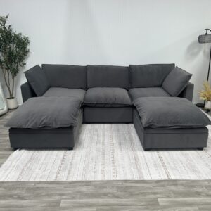 Albany Park Kova 122" Sofa + Double Storage Ottoman