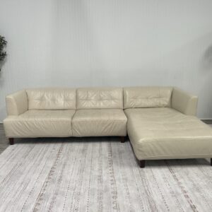 Tufted Leather Right Chaise Sectional